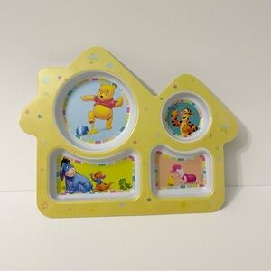 Vintage Winnie the Pooh Divided Plate Plastic Platter